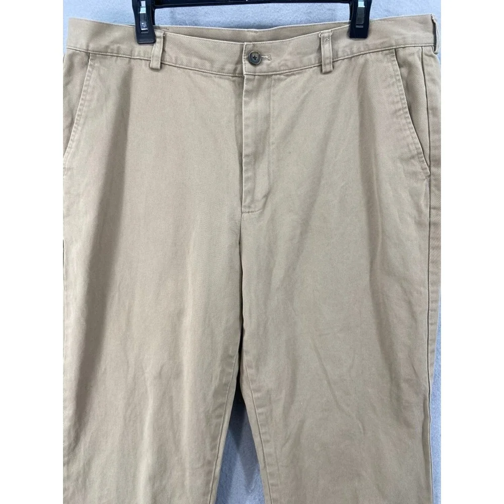Brooks Brothers 346 Pants Mens 38x30 Khaki‎ Chino  Cotton Flat Front Classic Fit